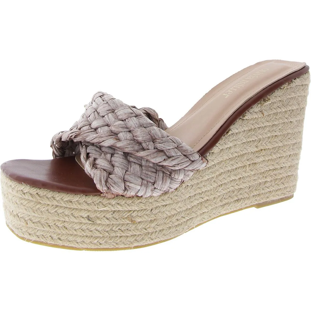 Womens Woven Slip-on Wedge Heels