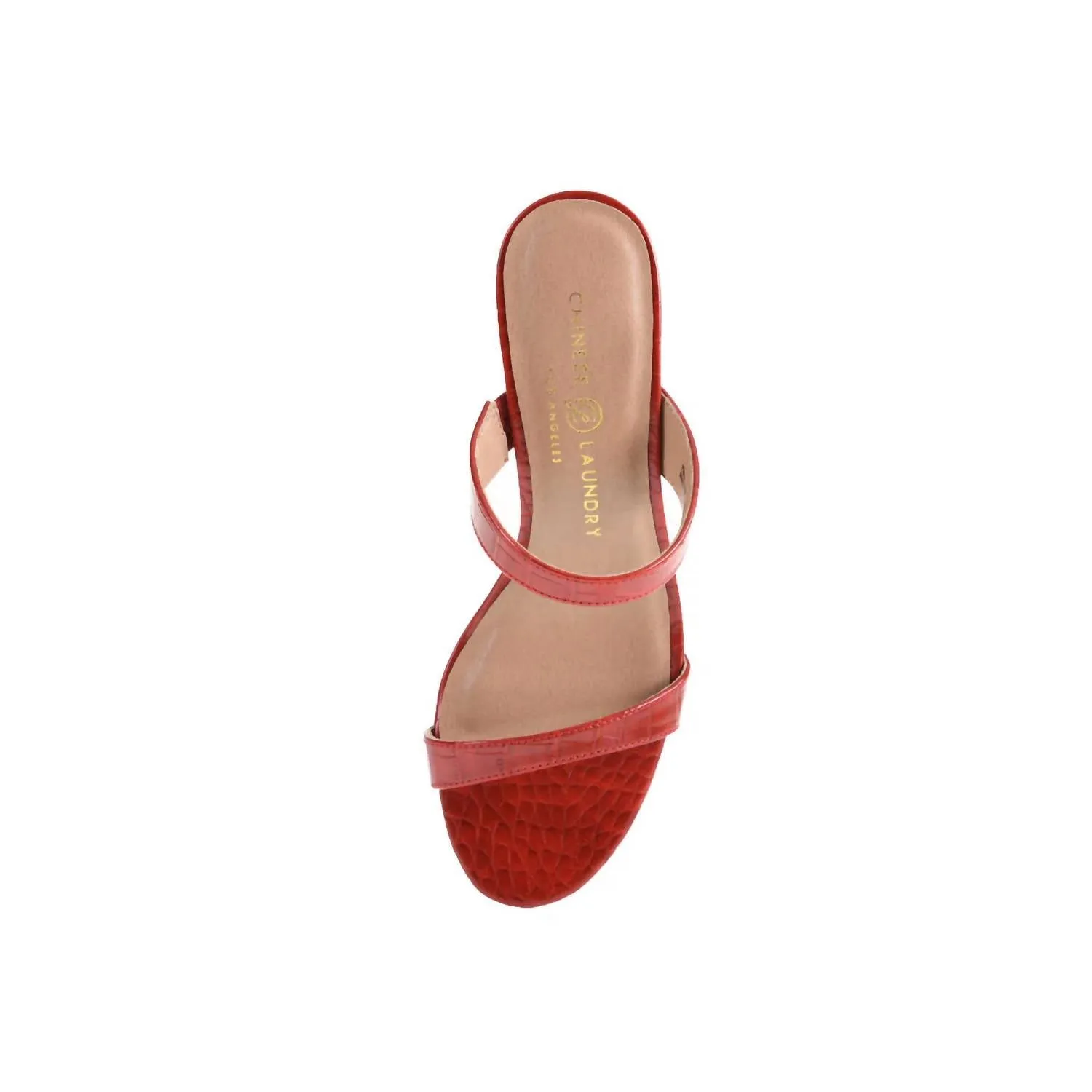 Women's Yamila Cool Croc Low Heel Sandal In Red