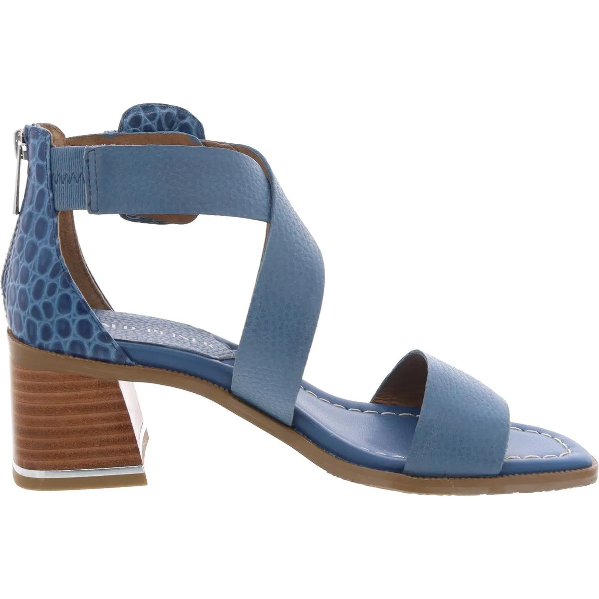 Womens Zipper Leather Ankle Strap