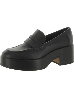 Yanni Womens Leather Slip On Loafer Heels