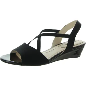 Yolo 2 Womens Canvas Ankle Strap Wedge Heels