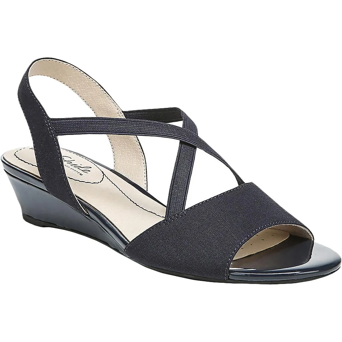 Yolo 2 Womens Canvas Ankle Strap Wedge Heels