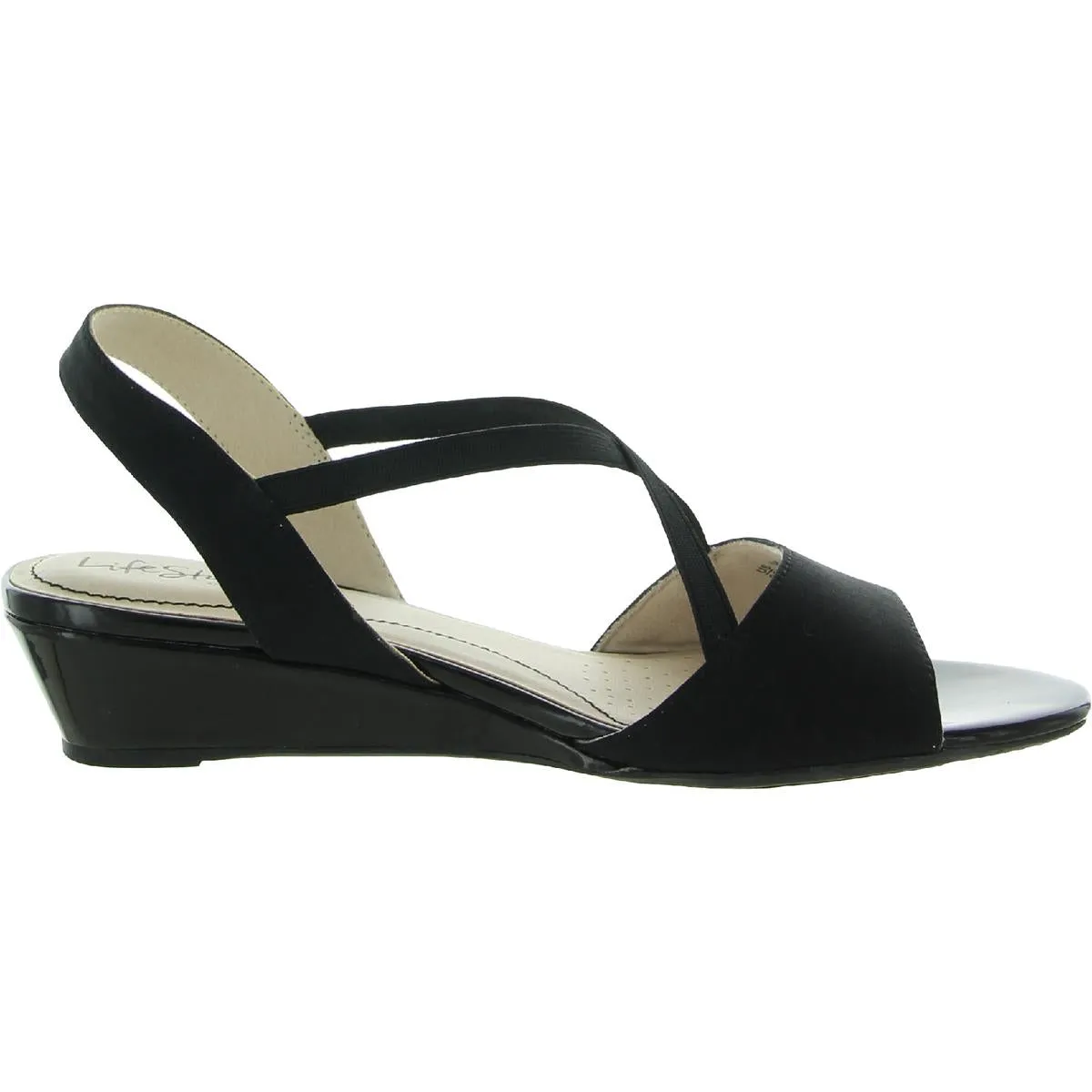 Yolo 2 Womens Canvas Ankle Strap Wedge Heels