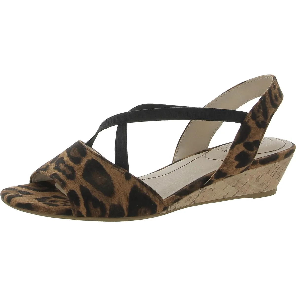 Yolo 2 Womens Canvas Ankle Strap Wedge Heels