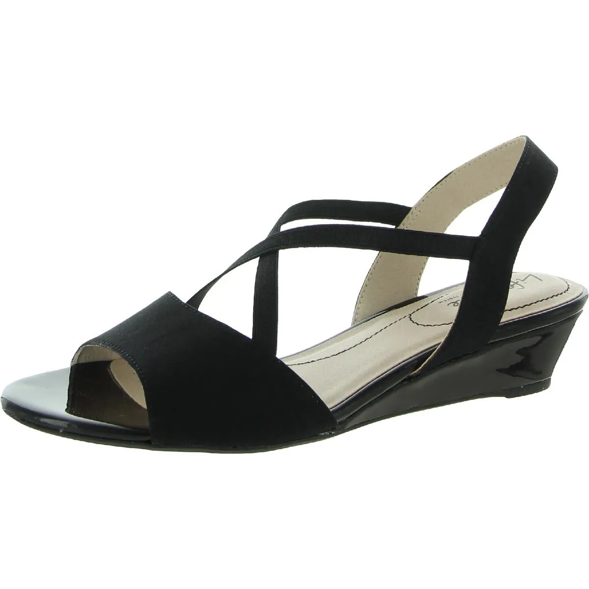 Yolo 2 Womens Canvas Ankle Strap Wedge Heels