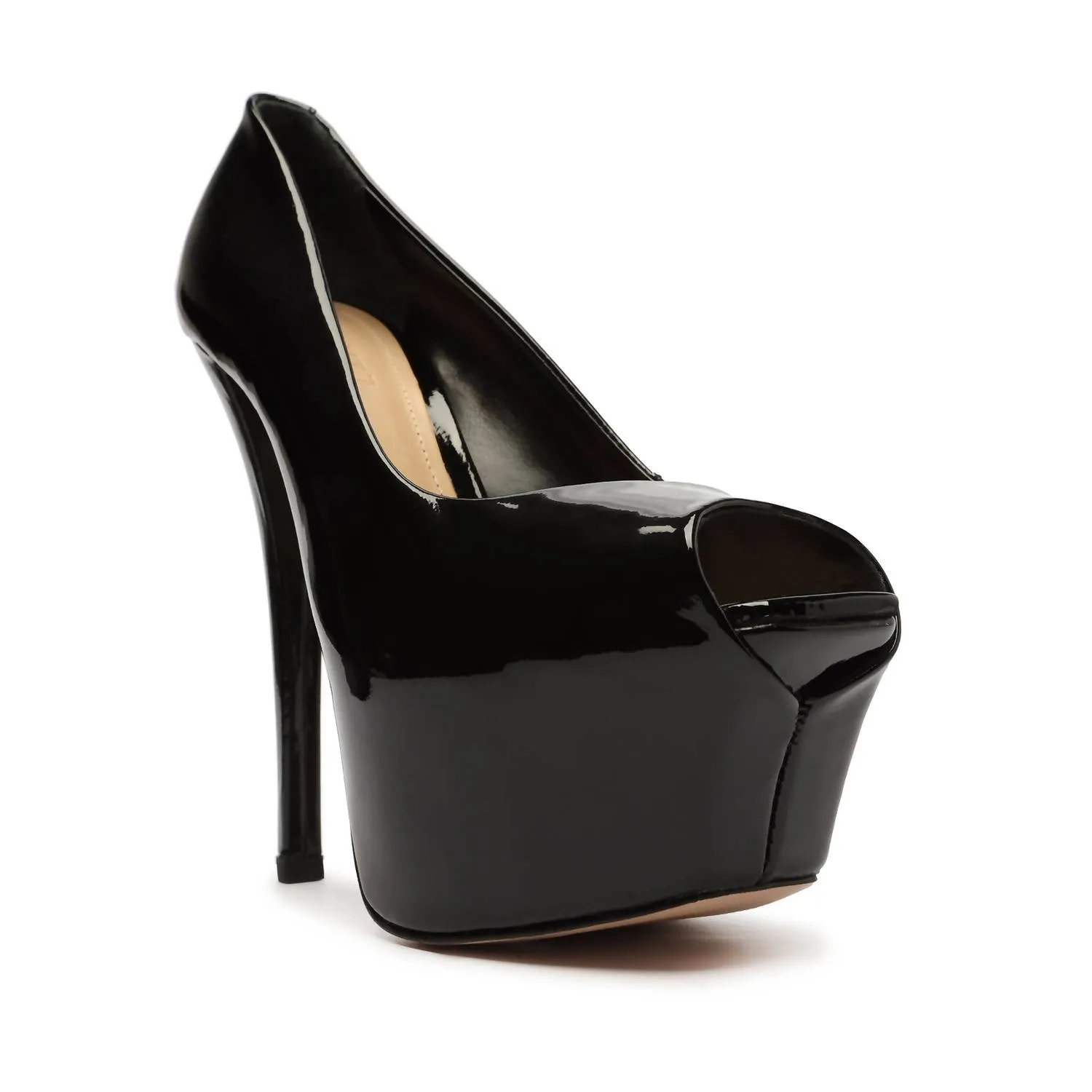 Zelda Platform Patent Leather Pumps In Black Patent