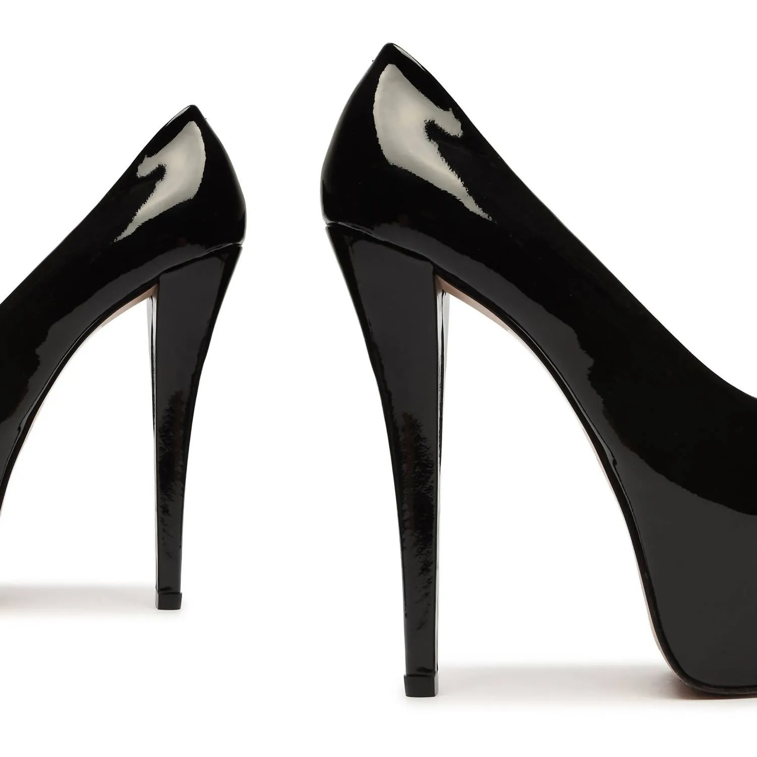 Zelda Platform Patent Leather Pumps In Black Patent