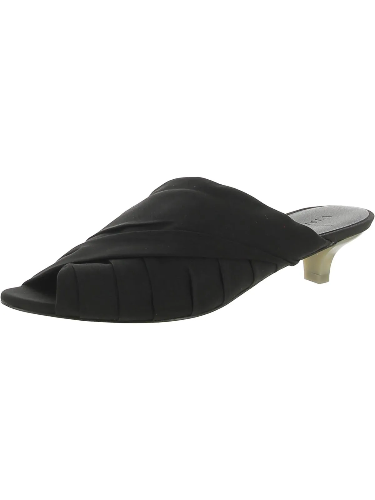 Zoey Womens Leather Peep Toe Kitten Heels
